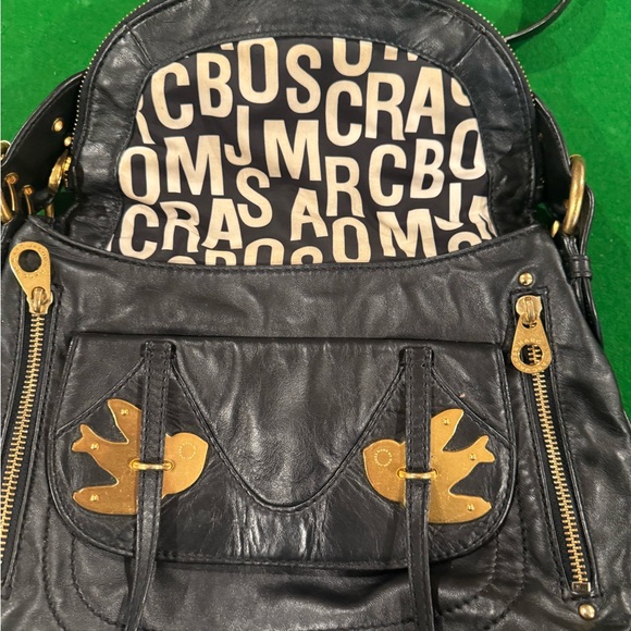 Marc Jacobs Black Shoulder Bag with Gold Bird Accents - Picture 2 of 8